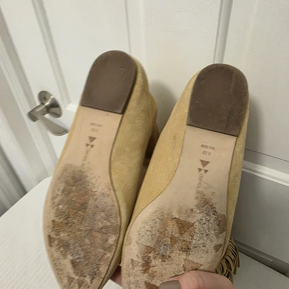 Daniblack Festival Fringe Suede Boots Camel In Color Size 9.5, Casual